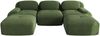Modulares Ecksofa 75cm×298cm×178cm aus Cordstoff – rahmenlos, ohne Montage, mit geschwungenen Armlehnen in Grün Bild 2