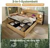 MODFU Holzbett mit Schubladen und Stauraum (Doppelbett, 1-tlg, 180×200cm, mit Matratze (H20cm), mit USB&Type-C Ladeanschluss Bild 4