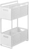 Yamazaki Küchenregal Tower Schrankregal Regal Küche Badezimmer schmal 2 Ebenen, Regal, Stauraum in Küche oder Bad, 2 Körbe, ausziehbar, Metall Bild 3
