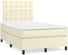 vidaXL Boxspringbett mit Matratze Creme 120x200 cm Kunstleder, Härtegrad: H2 [3142835] Bild 2