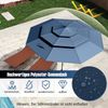 3-stöckiger Sonnenschirm mit Kurbel Beidseitig um 30° Knickbarer Gartenschirm Terrassenschirm Dunkelblau Bild 2