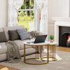 Runde Couchtische 2er-Set Beistelltisch Metallrahmen Wohnzimmer Schlafzimmer Bild 4