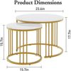 Runde Couchtische 2er-Set Beistelltisch Metallrahmen Wohnzimmer Schlafzimmer Bild 3