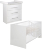 roba Kindermöbelset 'Maren' - Gitterbett 70 x 140 cm - Wickelkommode mit 3 Schublden - Weiß