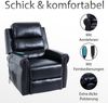 Fernsehsessel HWC-K63, Relaxsessel Sessel, Liegefunktion Aufstehhilfe Massage Heizfunktion, Kunstleder ~ schwarz Bild 3