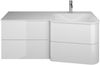 Burgbad BADU Waschbecken mit Unterschrank 122 cm breit, Weiß, Waschbecken Gussmarmor Weiß, Ablage links, 4 Schubladen Bild 1
