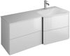 Burgbad BADU Waschbecken mit Unterschrank 122 cm breit, Weiß, Waschbecken Gussmarmor Weiß, Ablage links, 4 Schubladen Bild 2