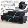 2-Sitzer Chenille-Sofa, USB-C, LED, Getränkehalter, Seitentaschen, Beige Bild 2