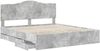 vidaXL Bettrahmen mit Kopfteil Betongrau 200 x 200 cm Ingenieurs Holz 3413383 Bild 5