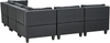 Beliani 'Unstad' Sofa, Schwarz, Stoff, 72 x 228 x 228 cm, mit Ottomane, Links Bild 5