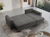 Ecksofa L-form, Bettsofa mit Schlaffunktion, zwei Bettkasten - AXEL - Grau Velours Bild 4