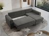 Ecksofa L-form, Bettsofa mit Schlaffunktion, zwei Bettkasten - AXEL - Grau Velours Bild 3