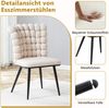 Cremeweiße Samt-Kugelketten-Esszimmerstühle (2er-Set),Schwarz gespritzte Metallbeine + stabile Unterstützung moderner Luxus-Stil passend für Esszimmer Wohnzimmer und Garderobebereiche,Samt,Cremeweiß, Bild 4