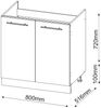 Spülenunterschrank Fame-Line Weiß Landhaus 80 cm , AP Anthrazit Vicco Bild 3
