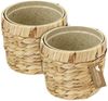 HMF Wasserhyazinthentopf Innovativer Blumentopf geflochten aus Wasserhyazinthe (Set, 2 St), mit Pflanztopf aus nachhaltigen Rohstoffen, Rund, ø 14 cm Bild 2