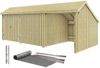 Plus Gartenhaus Multi 3 Module 619 x 238 cm natur mit Doppeltür, offen Bild 3