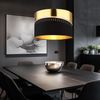 LED Hängeleuchte OR, Metall, Schwarz, Textil, E27, H 120 cm Bild 2