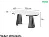 MEBLINI Esstisch Rund Ausziehbar aus Metall - 100-176x76 cm - CONEY - Weiß Matt/Schwarz Matt - Loft - Esszimmertisch Modern - Küchentisch - Ausziehtisch - Round Dining Table Bild 3