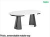 MEBLINI Esstisch Rund Ausziehbar aus Metall - 100-176x76 cm - CONEY - Weiß Matt/Schwarz Matt - Loft - Esszimmertisch Modern - Küchentisch - Ausziehtisch - Round Dining Table Bild 2