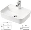 Badezimmer Set mit LED-Spiegelschrank & Keramik Waschtisch LUTON-56 in Hochglanz weiß mit Wotan Eiche Nb, B/H/T ca. 180/200/46 cm Bild 4