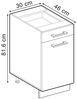 Unterschrank R-Line Schwarz Hochglanz 30 cm mit Schublade, mit Arbeitsplatte Vicco Bild 3