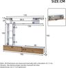TV-Schrank 180x35x22,5 cm, hängend & stehend, Weiß/Eiche, 2 Türen Bild 5