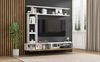 TV-Schrank 180x35x22,5 cm, hängend & stehend, Weiß/Eiche, 2 Türen Bild 2