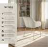 tectake Esszimmerstuhl Polsterseesel in Samtoptik, Belastbarkeit 120 kg, 57 x 61 x 85,5 cm (Küchenstuhl Jeane in Samtoptik creme/gold, 6 St), höhenverstellbare Füße, durchgehende Lehne, Kufengestell aus Stahl Bild 2