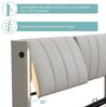 Flieks Polsterbett, LED Stauraumbett Doppelbett mit USB/ Verstellbarem Kopfteil 140x200cm Bild 4