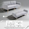 HOMCOM Schlafsofa mit Schlaffunktion, Verstellbare Rückenlehne, Schlafcouch 1 Teile, mit Holzbeine für Wohnzimmer, Gästezimmer, 173 x 75 x 73 cm, Grau Bild 2