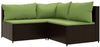 vidaXL 3-tlg. Garten-Lounge-Set mit Kissen Braun Poly Rattan 319828 Bild 2