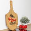 Pizzabrett Schneidbrett Servierplatte Pizza Platte Brett Teller aus Bambus Bild 5