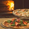 Pizzabrett Schneidbrett Servierplatte Pizza Platte Brett Teller aus Bambus Bild 3