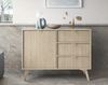 Bettso 'FIRR' Kommode mit goldenen Griffe, Holzwerkstoff Beige 80x38x106 cm Bild 3