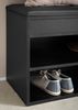 FINEBUY Schuhbank FB107189 (mit Sitzfläche Garderobenbank 104x51x32 cm Schwarz), Sitzbank Schmal Flur mit Stauraum, Truhenbank Bild 5