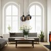 LED Pendelleuchte, schwarz, Rauchglas, 3 flammig, H 120 cm Bild 2