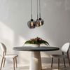 LED Pendelleuchte, schwarz, Rauchglas, 3 flammig, H 120 cm Bild 3