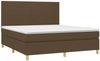 vidaXL Boxspringbett mit Matratze Dunkelbraun 180x200 cm Stoff 3142196 Bild 3