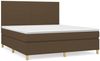 vidaXL Boxspringbett mit Matratze Dunkelbraun 180x200 cm Stoff 3142196 Bild 2