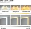 EMKE Badspiegel mit 3-fache Vergrößerung, LED Beleuchtung, 80x60cm, 3 Lichtfarben Dimmbar, Touch, Beschlagfrei Bild 3