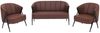 Wohnzimmer-Set HWC-P30, 2er-Sofa 2x Sessel, Vintage Retro Industrial Metall Kunstleder ~ rostrot Bild 5