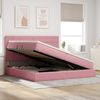 vidaXL LED-Speicherbett mit Matratze Rosa 200 x 200 cm Samt 3372692 Bild 4