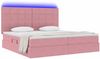 vidaXL LED-Speicherbett mit Matratze Rosa 200 x 200 cm Samt 3372692 Bild 3