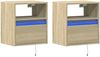 vidaXL TV-Wandschränke mit LED-Beleuchtung 2 Stk. Sonoma 41x31x45 cm 852318 Bild 3