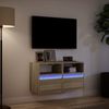 vidaXL TV-Wandschränke mit LED-Beleuchtung 2 Stk. Sonoma 41x31x45 cm 852318 Bild 5
