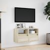 vidaXL TV-Wandschränke mit LED-Beleuchtung 2 Stk. Sonoma 41x31x45 cm 852318 Bild 4