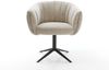 Drehstuhl Jada-Flex Webstoff Soft Beige Fußkreuz Schwarz 360° drehbar Wippfunktion Taschenfederkern Bild 2