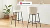 Vente-unique - SENORASE Barhocker Stoff Weiß - B 54 cm x H 97 cm x L 50 cm Bild 2