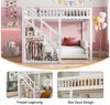 Furnishings Home Etagenbett Kinderbett Hochbett Stauraumbett (Rausfallschutz, geeignet für Jugendliche und Kinder), Holzbett 140x200 cm Mit Treppe, Absturzsicherung, Erholungsgebiet Bild 3