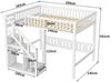 Furnishings Home Etagenbett Kinderbett Hochbett Stauraumbett (Rausfallschutz, geeignet für Jugendliche und Kinder), Holzbett 140x200 cm Mit Treppe, Absturzsicherung, Erholungsgebiet Bild 2